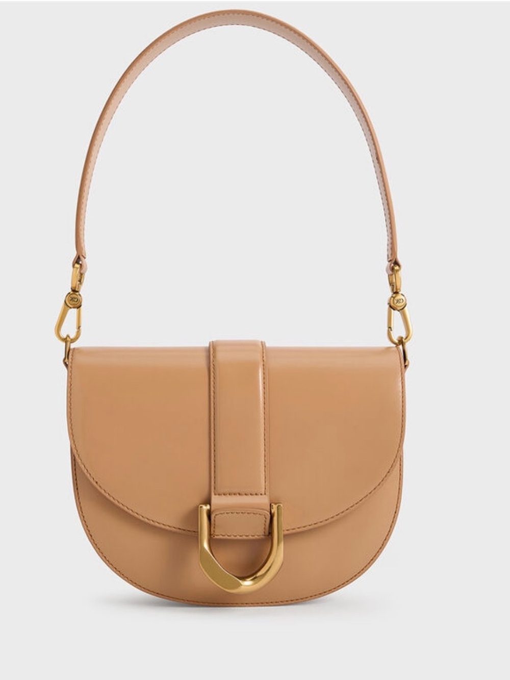 Charles & Keith Gabine Leather Saddle Bag